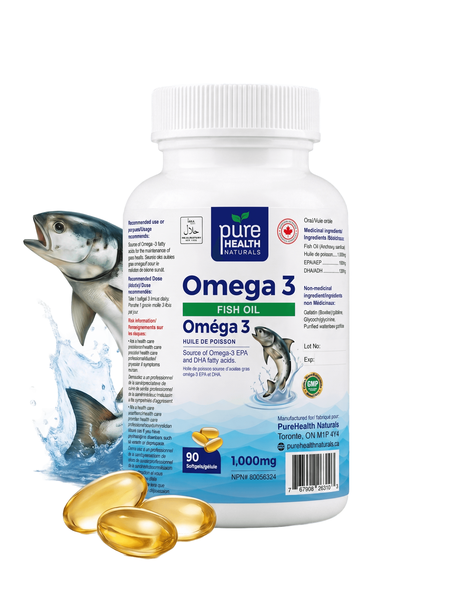 Pure Health Naturals Omega 3 Fish Oil bottle