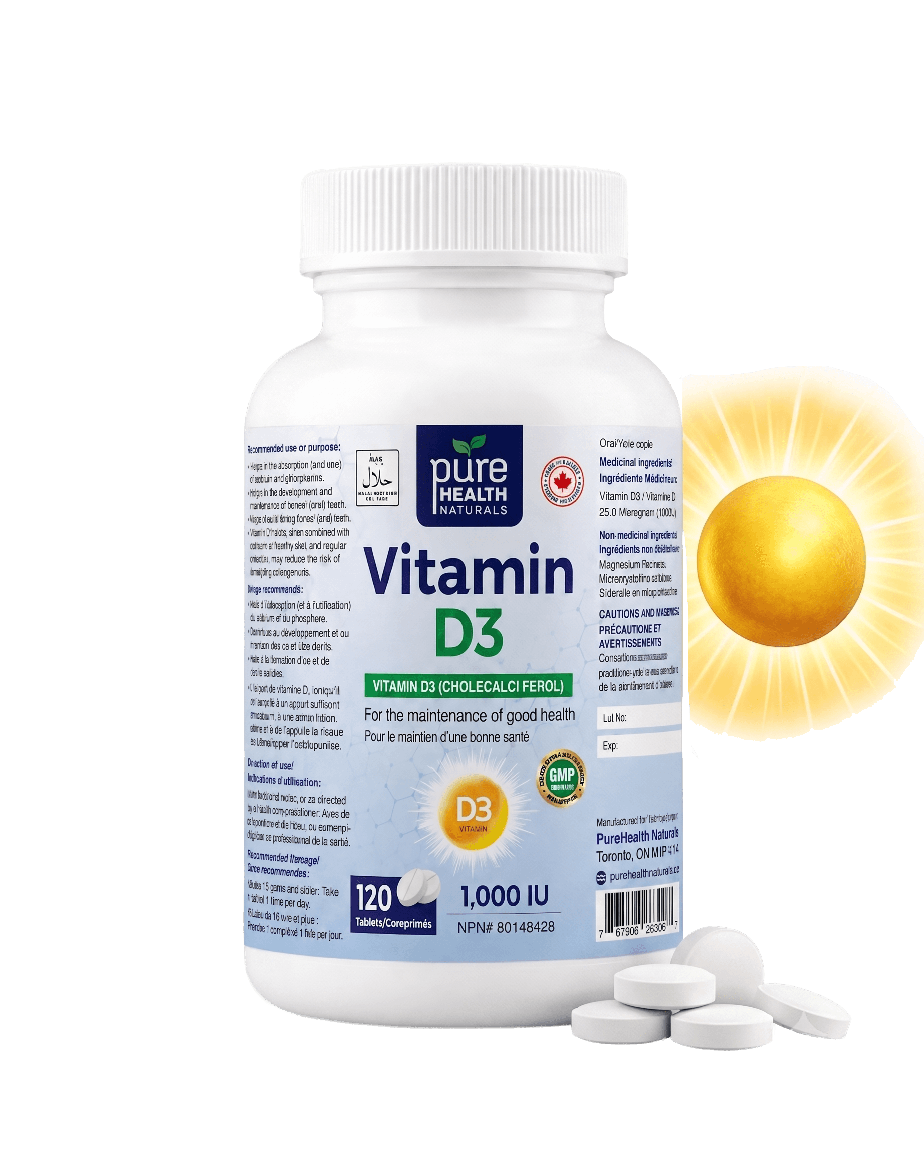 Pure Health Naturals Vitamin D3 bottle